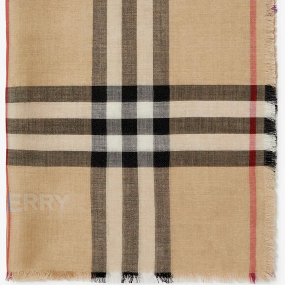 Burberry Reversible Check Wool Silk Scarf - Picture 1 of 1